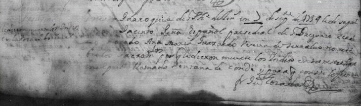 1734 Death Record of Jose Jacinto Pena-2